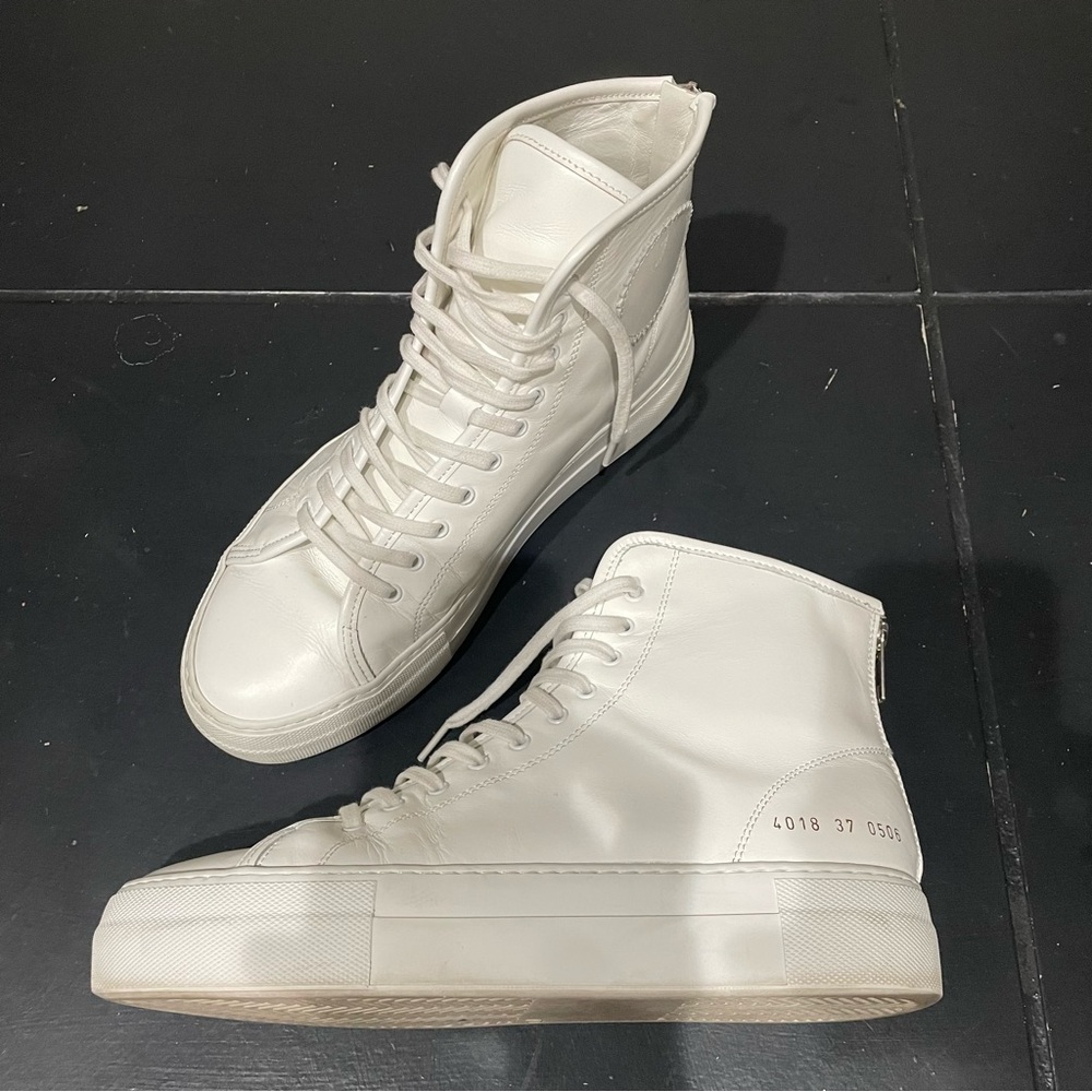 Woman x Common Projects White High-Top Platform Sneakers